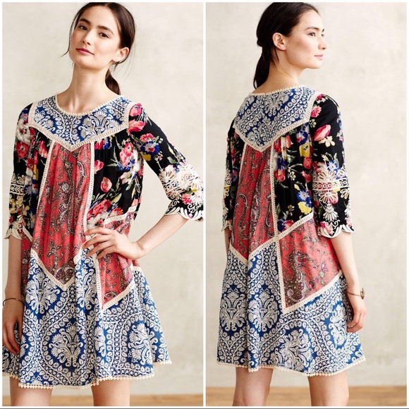 Anthropologie Dresses & Skirts - Vanessa Virginia Inez Patchwork Dress Sz 2 HTF